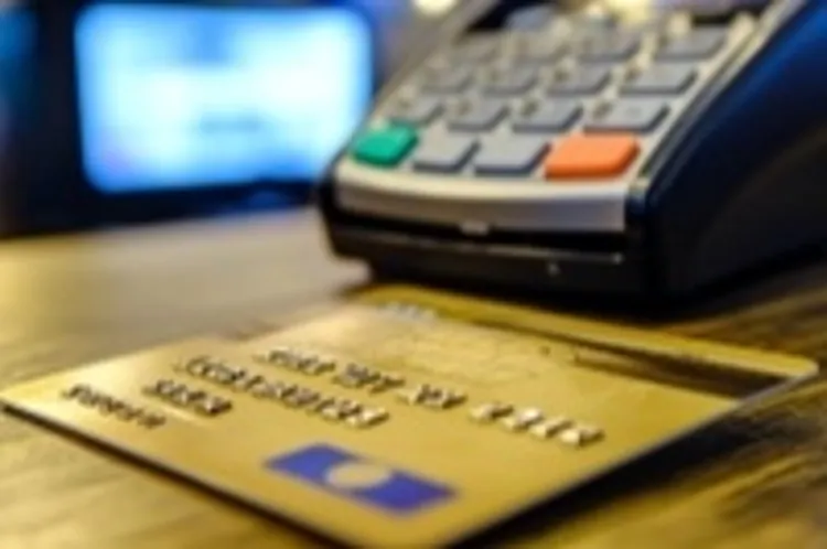 a credit card and POS terminal