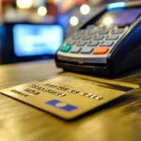 a credit card and POS terminal