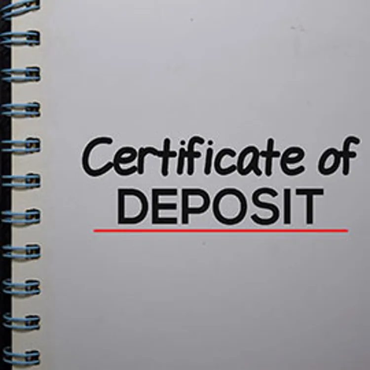 a coil-bound book with certificate of deposit written on it