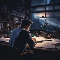 man checking paperwork