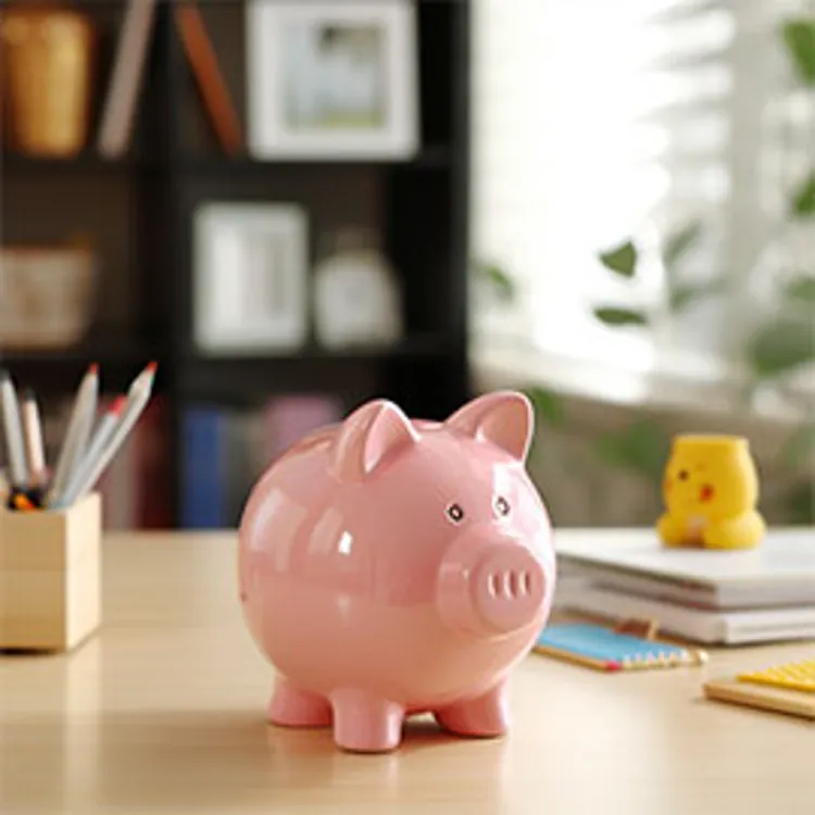 a piggy bank on a table