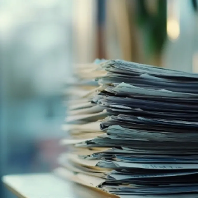 a stack of papers