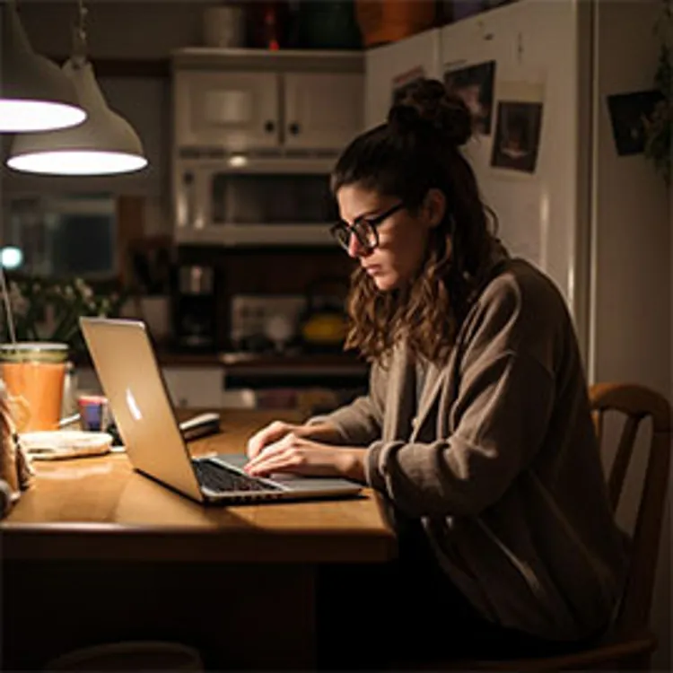woman working on laptop