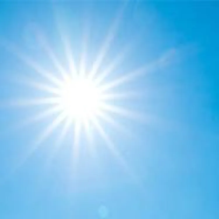 sun in clear blue sky