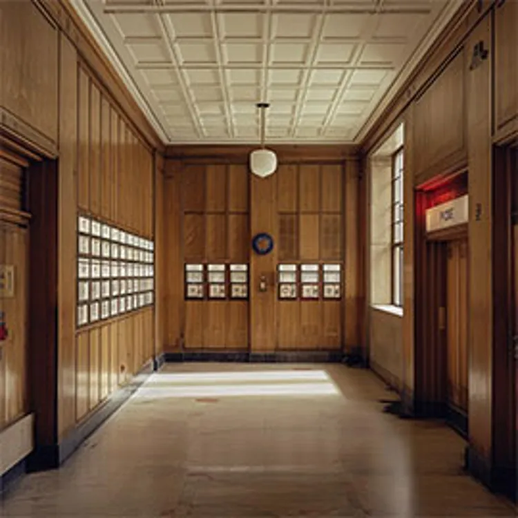 rows of po boxes at the postal office