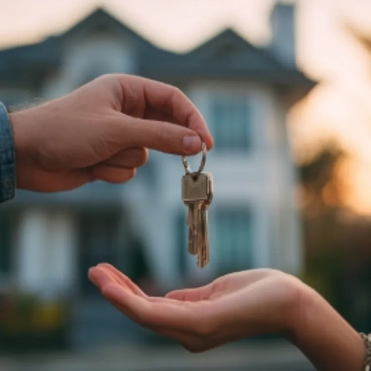 a hand holding a set of keys over another person's hand