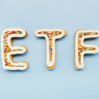 etf letters on blue background