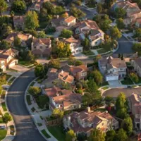 a cluster of village homes.