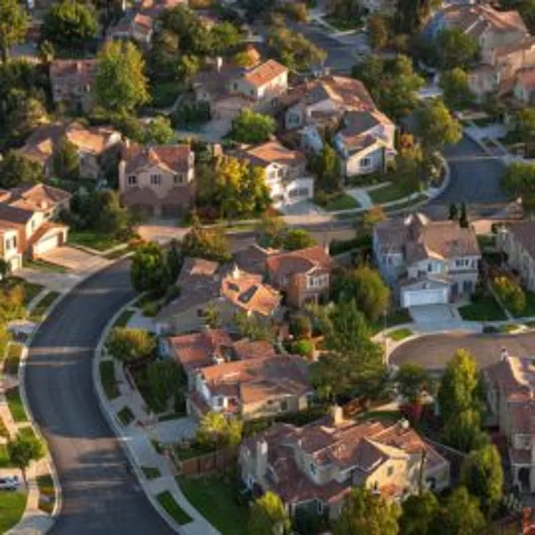 a cluster of village homes.
