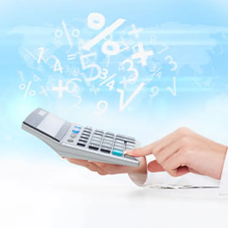 hands of a woman holding a calculator and making computations