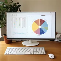 pie chart on computer monitor showing asset distribution