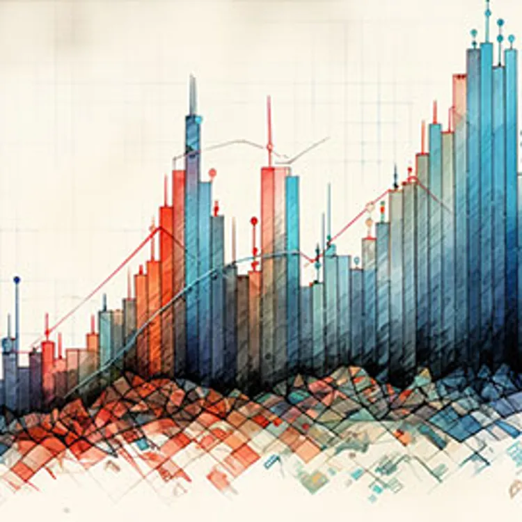 bar graph showing up and down trend
