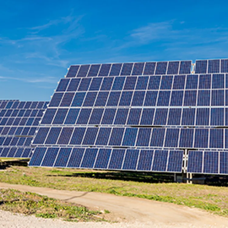 solar panels under the blue sky