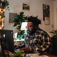 man working on a laptop