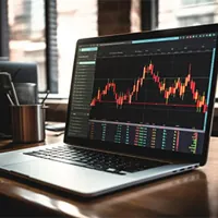 stock market graph on a monitor