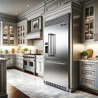whirlpool stainless steel refrigerator in a modern home kitchen