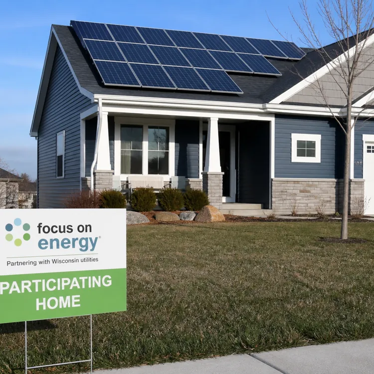 House with solar panels on the roof