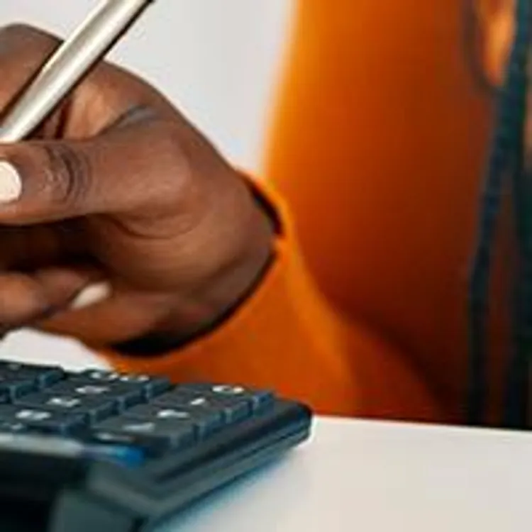 woman on calculator