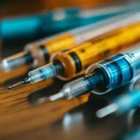 syringes arranged side by side